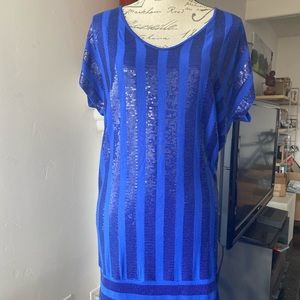 La Cite Blue Sequin Dress XS
